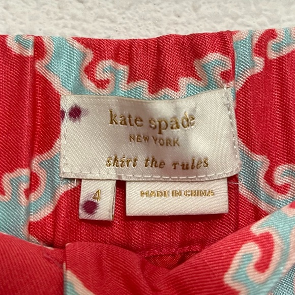 Kate Spade Broome Street Pink Silk Print Mini Skirt Size 4 - Picture 4 of 7